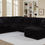 Thumbnail: Devonshire Sleeper Sectional Sofa Storage Chaise Black