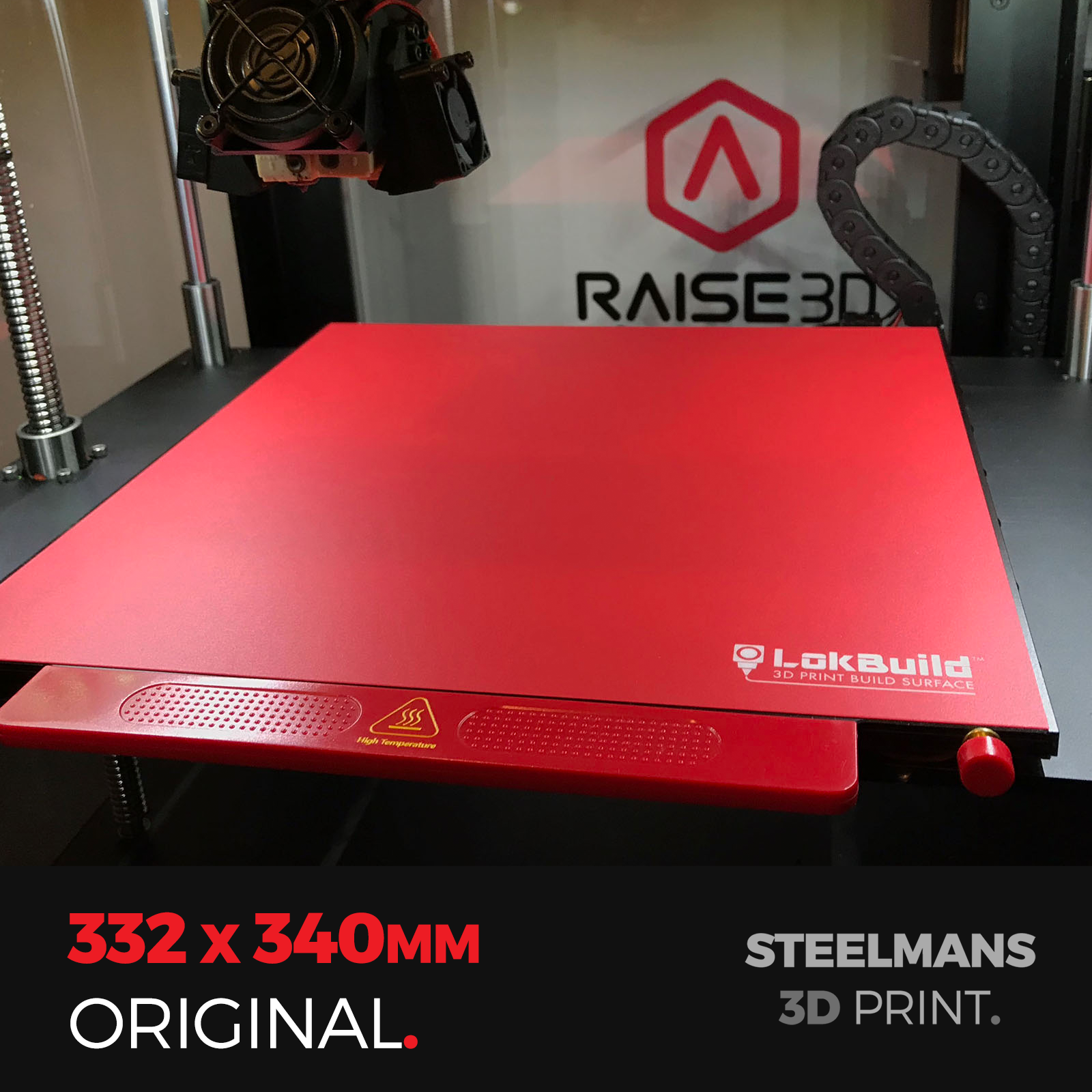 LokBuild : 3D Print Build Surface - 332 x 340 (Raise3D Pro2, Pro2 Plus, N2, N2+)