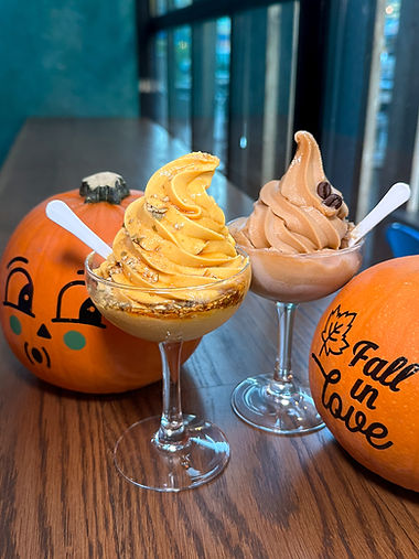 Soft serve cocktail - horchata de calabaza soft serve and cafe de olla expresso martini soft serve