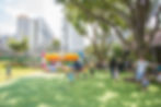 outdoor play area of cafe melba