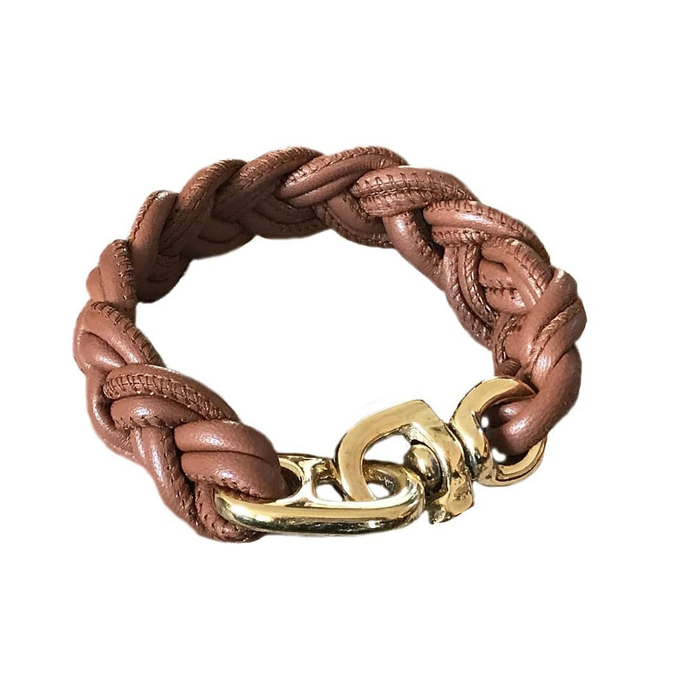 FLECHTHALSBAND AUS NAPPALEDER MIT GOLD