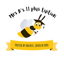 Mrs B's 11 Plus Tuition: Bee logo, Trusted by parents, loved by kids