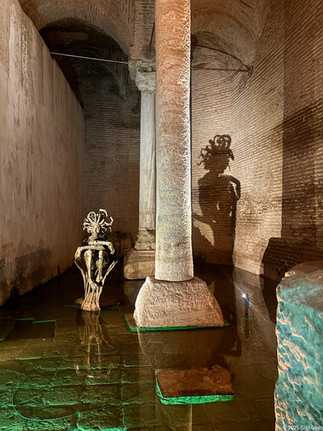 Art installation in the Basilica Cistern, Istanbul.