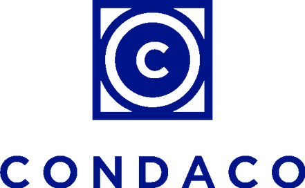 Blaues CONDAGO Logo mit quadratischem Symbol und dem Firmennamen darunter.