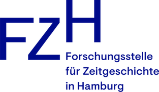Offizielles blaues Logo FZH Forschungsstelle Hamburgs Zeitgeschichte Schriftzug.