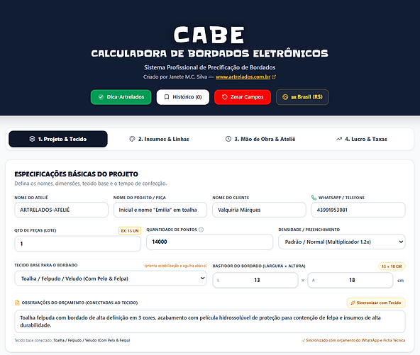 imagem da tela principal da calculadora nvi