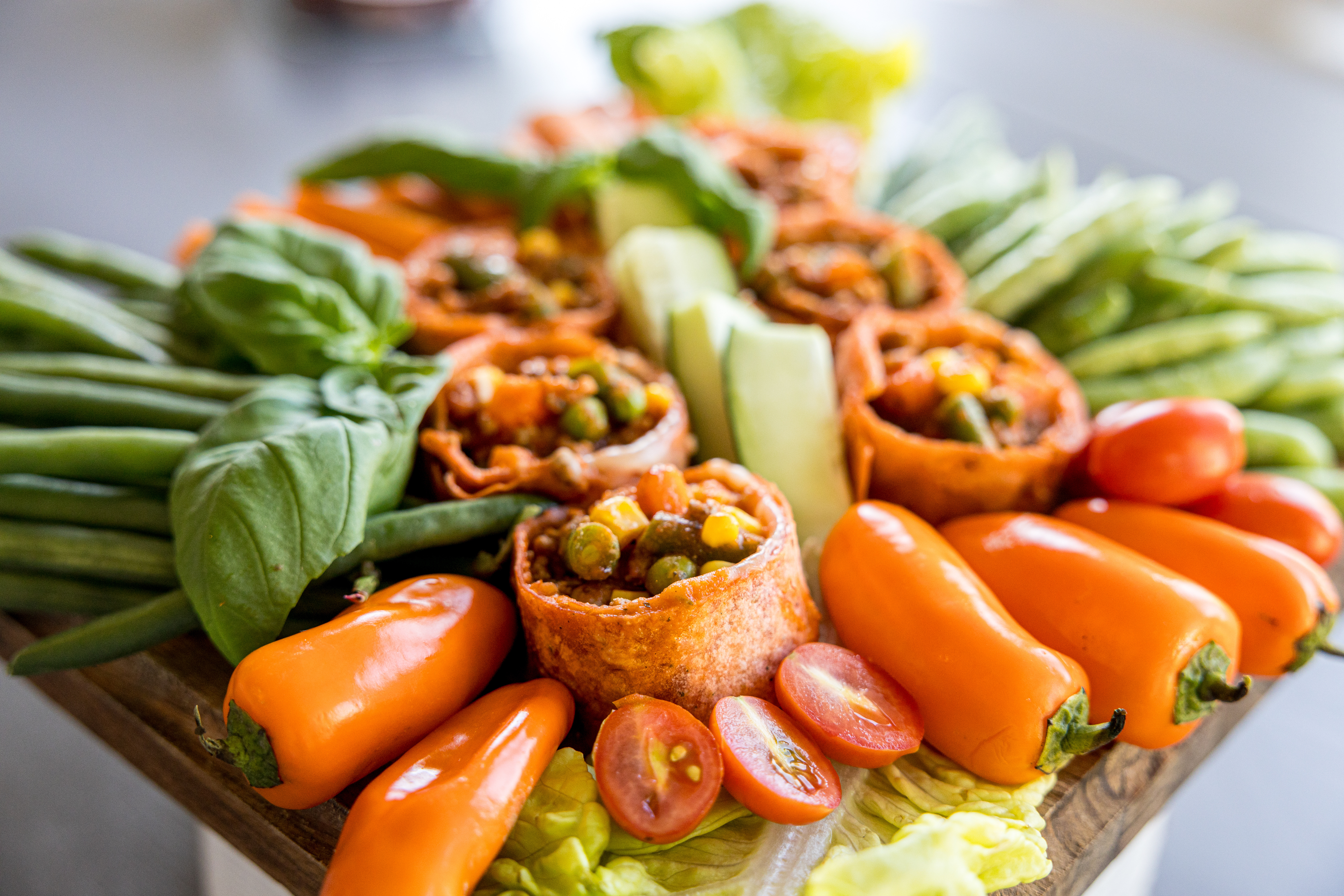 Arranged Food and Objects