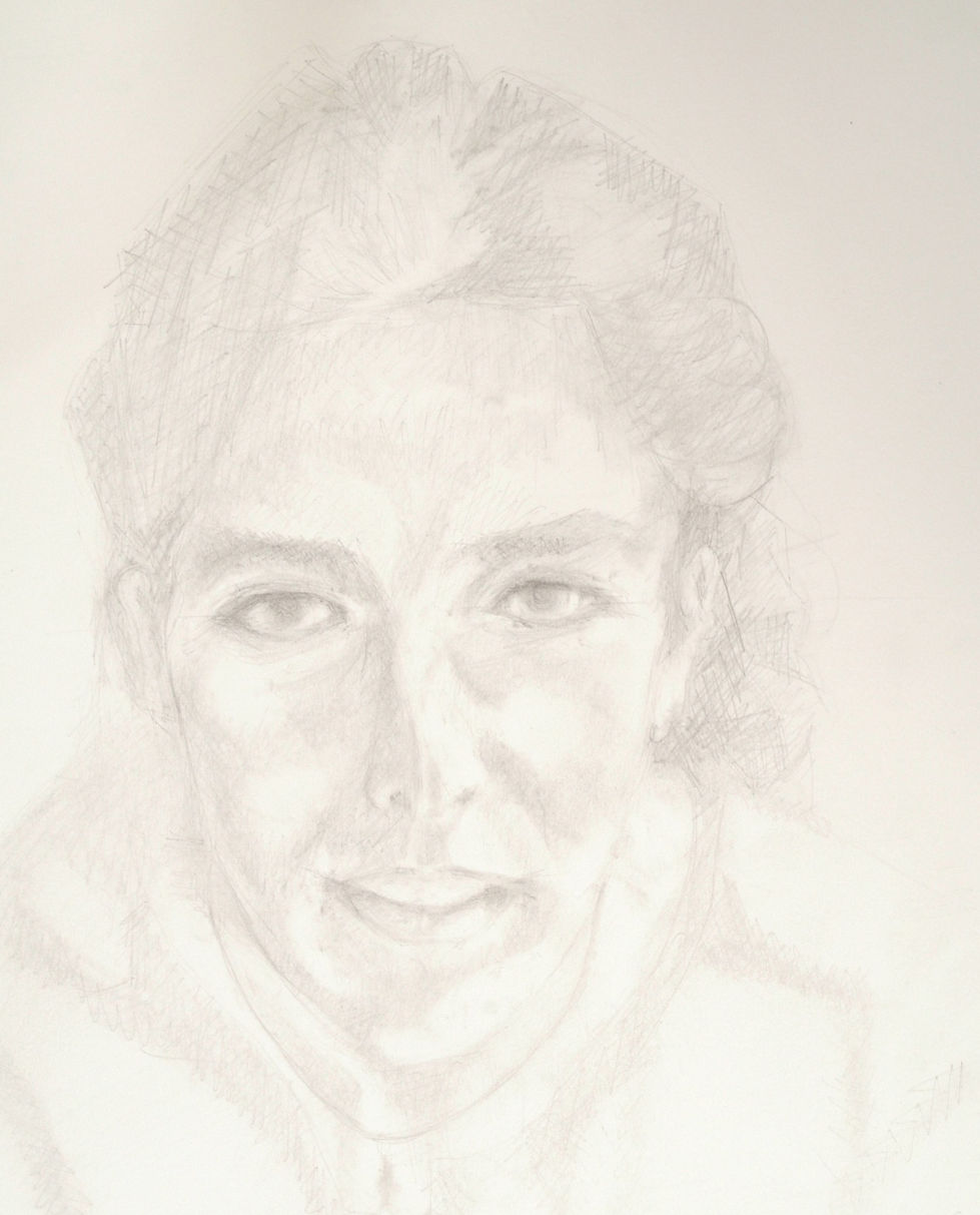 1 Portrait lumière Graphite sur papier 32.5X25 cm Numéro 1