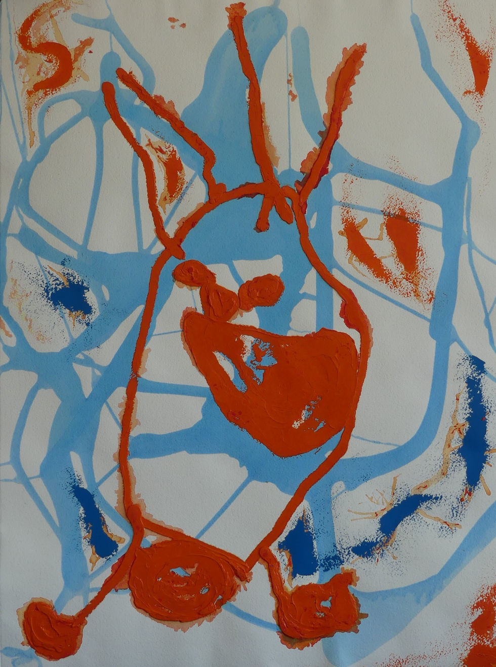 70-9 Art-chaïsme orange et bleu