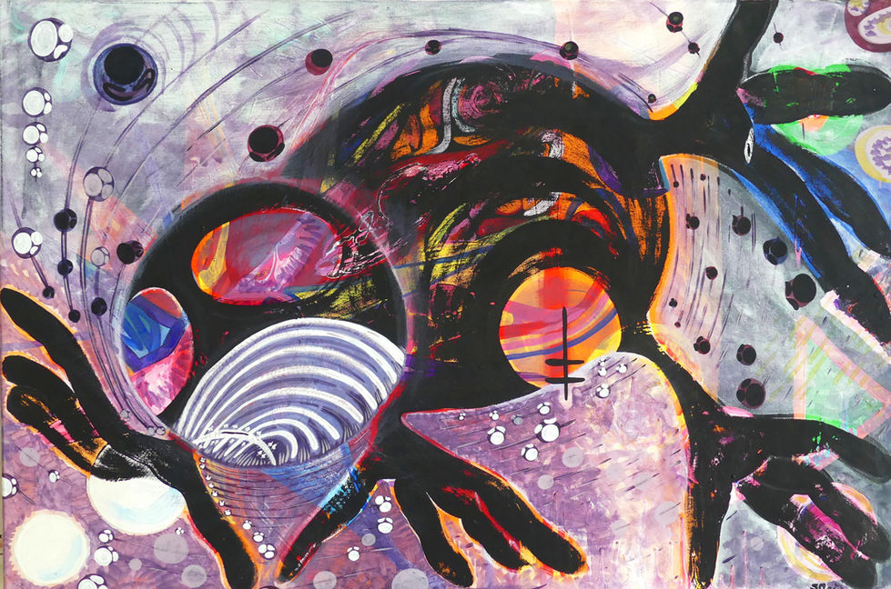 Éveilleuse seconde Acrylique sur toile 40X70 cm