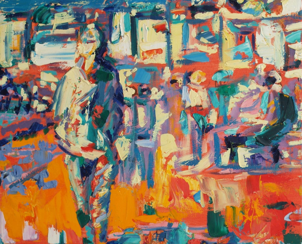 33 Passante malouine Huile au couteau sur toile 32.5X41 cm Numéro 33