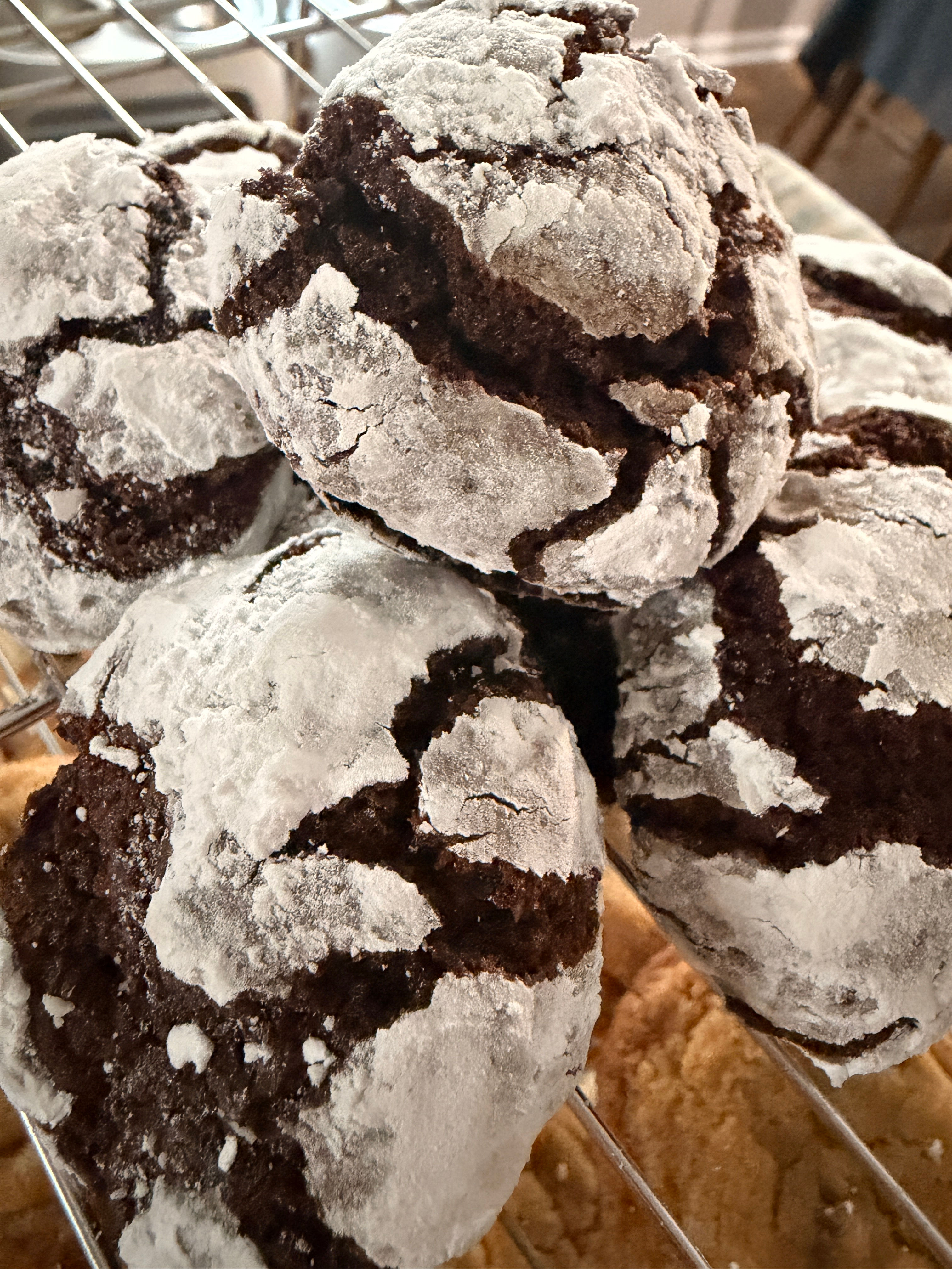 One Dozen Chocolate Crinkle Cookies