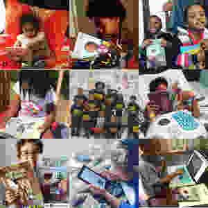 A smart collection of children reading.