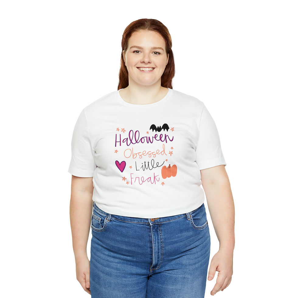 Thumbnail: Unisex Halloween Obsessed Little Freak Jersey Short Sleeve Tee