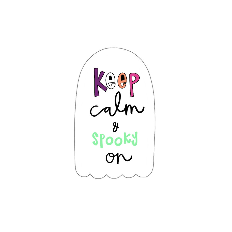 Thumbnail: Keep Calm & Spooky On Ghost Die-Cut Stickers