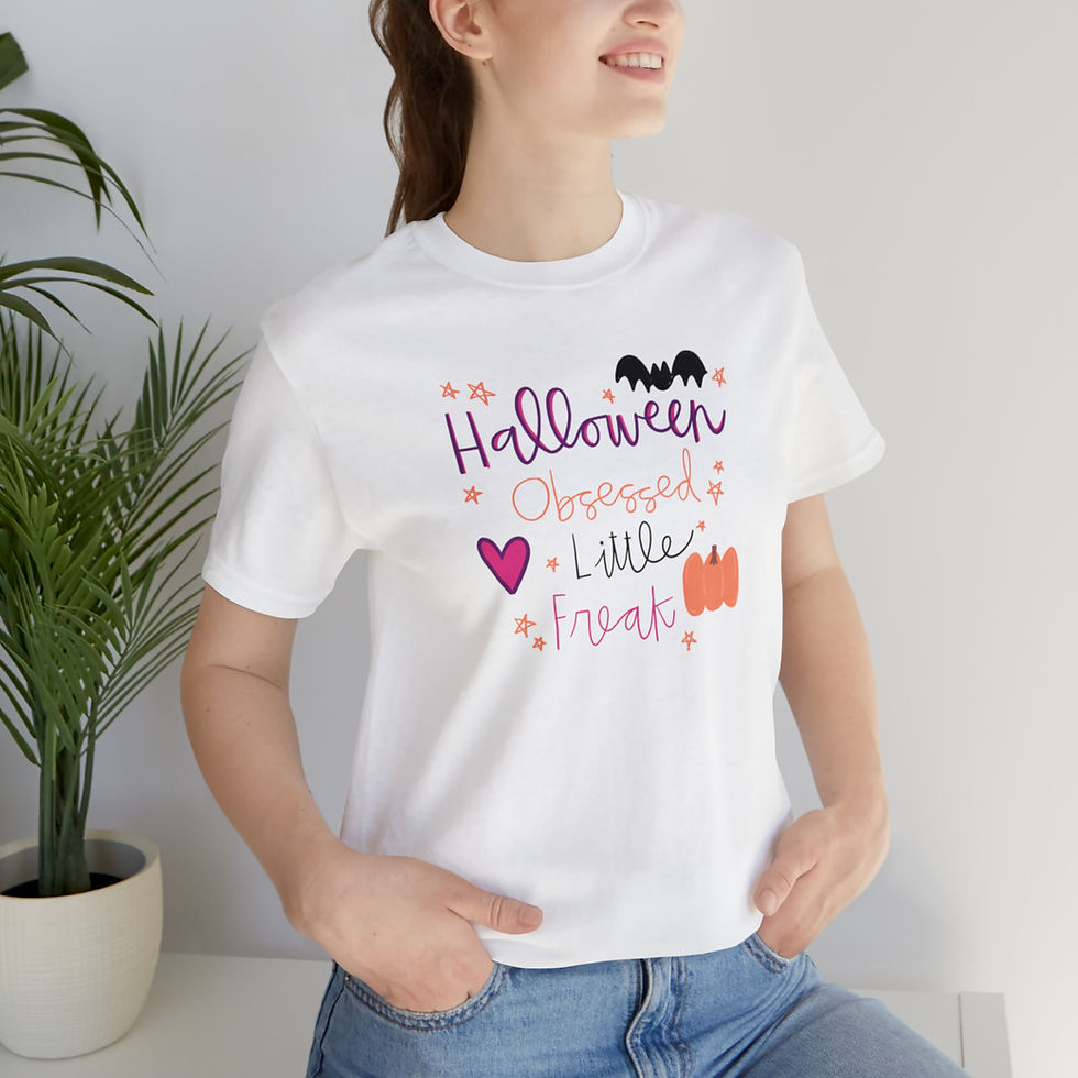 Thumbnail: Unisex Halloween Obsessed Little Freak Jersey Short Sleeve Tee