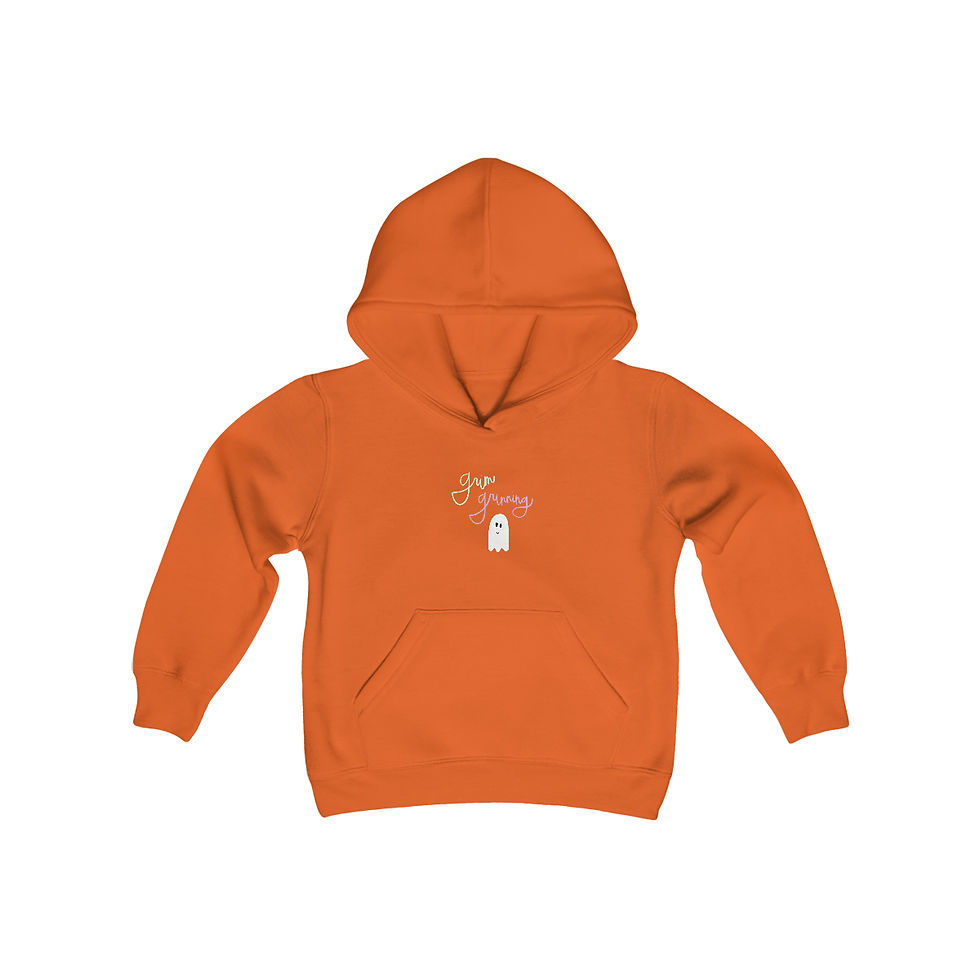 Thumbnail: Youth Grim Grinning Ghosts Heavy Blend Hooded Sweatshirt
