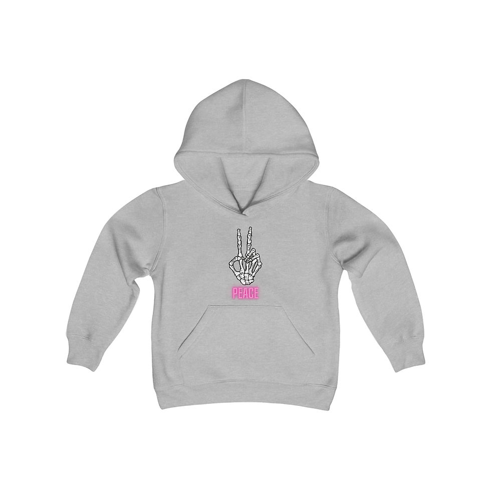 Thumbnail: Youth Peace Out Heavy Blend Hooded Sweatshirt
