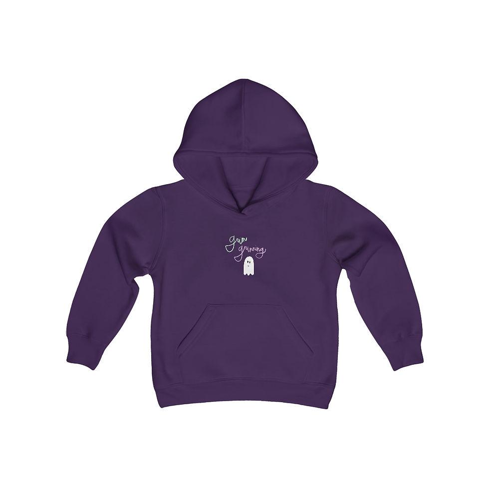 Thumbnail: Youth Grim Grinning Ghosts Heavy Blend Hooded Sweatshirt