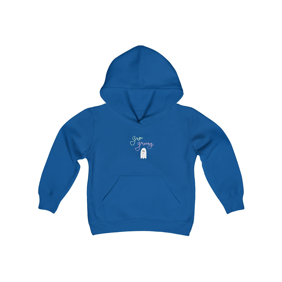 Thumbnail: Youth Grim Grinning Ghosts Heavy Blend Hooded Sweatshirt
