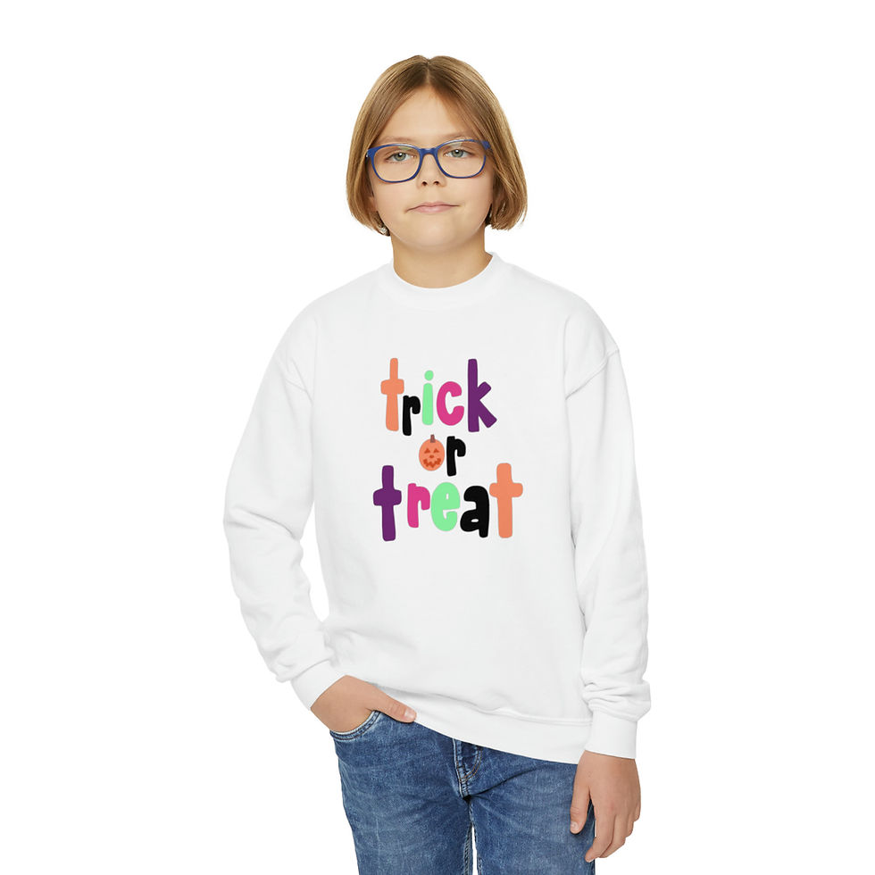 Thumbnail: Youth Trick or Treat Crewneck Sweatshirt