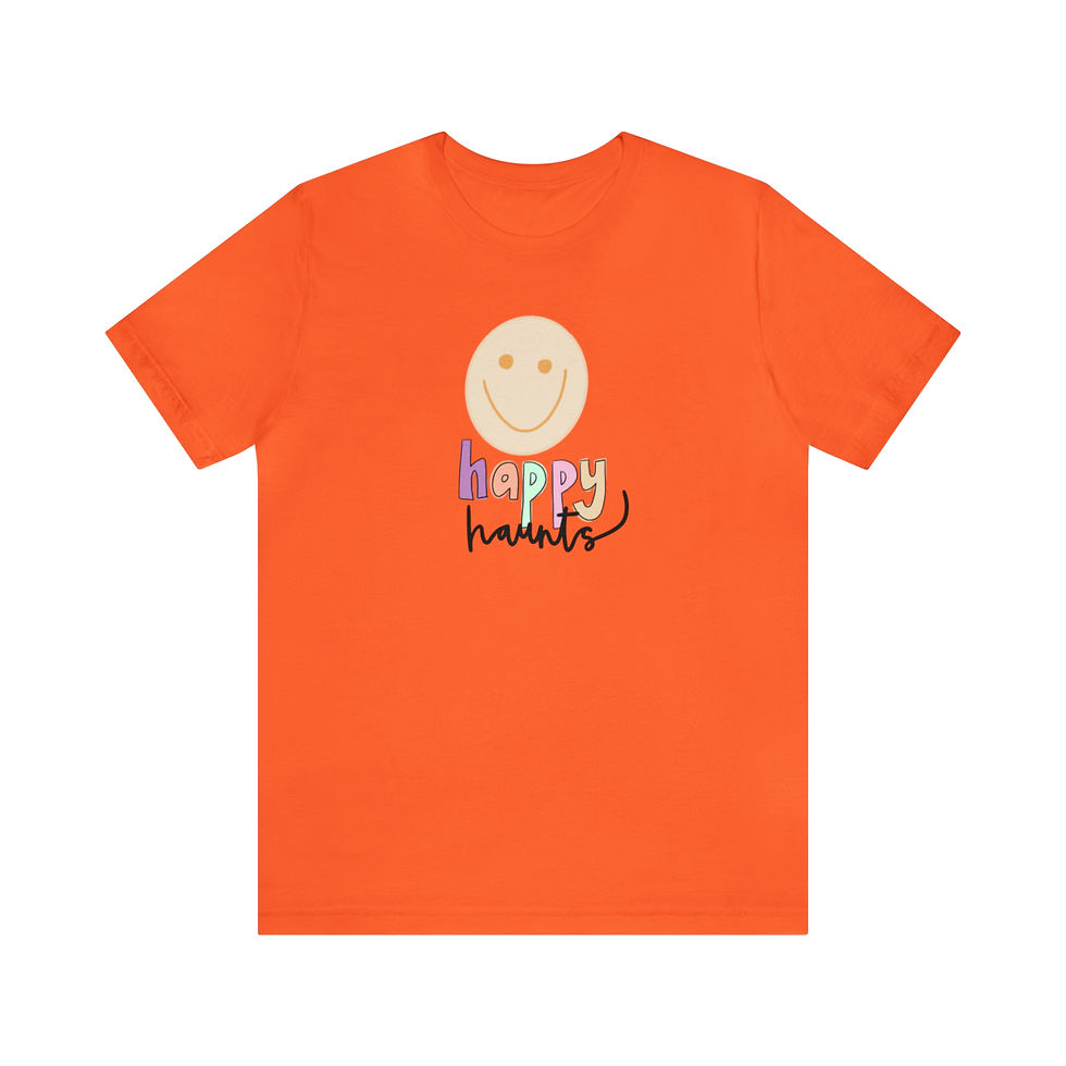 Thumbnail: Unisex happy haunts smiley face Jersey Short Sleeve Tee