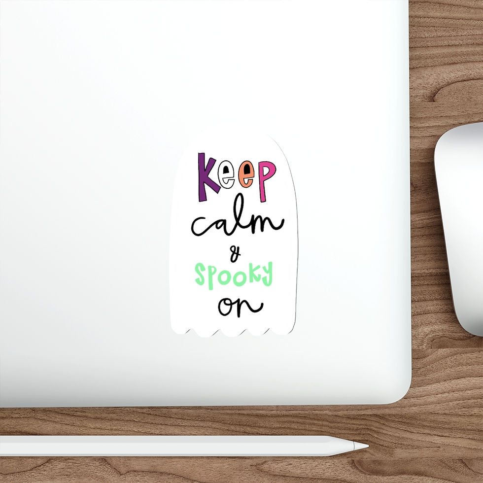 Thumbnail: Keep Calm & Spooky On Ghost Die-Cut Stickers
