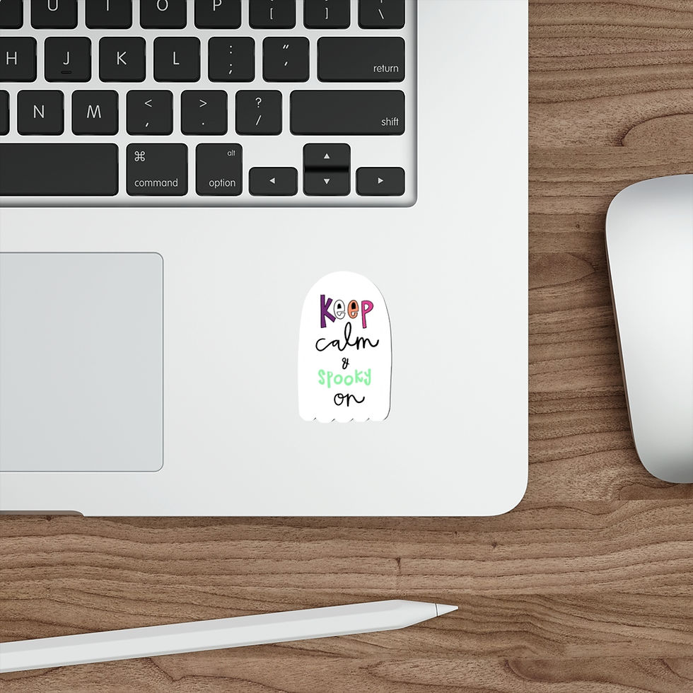 Thumbnail: Keep Calm & Spooky On Ghost Die-Cut Stickers
