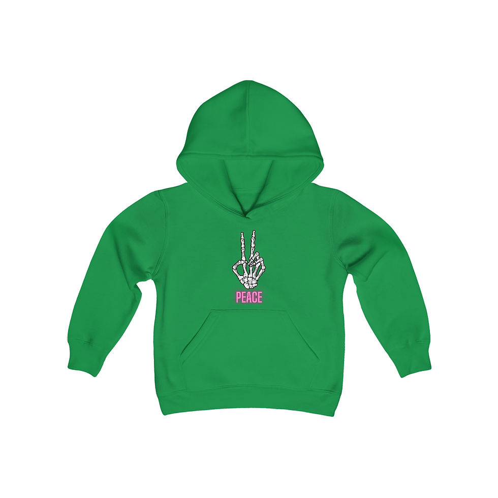 Thumbnail: Youth Peace Out Heavy Blend Hooded Sweatshirt