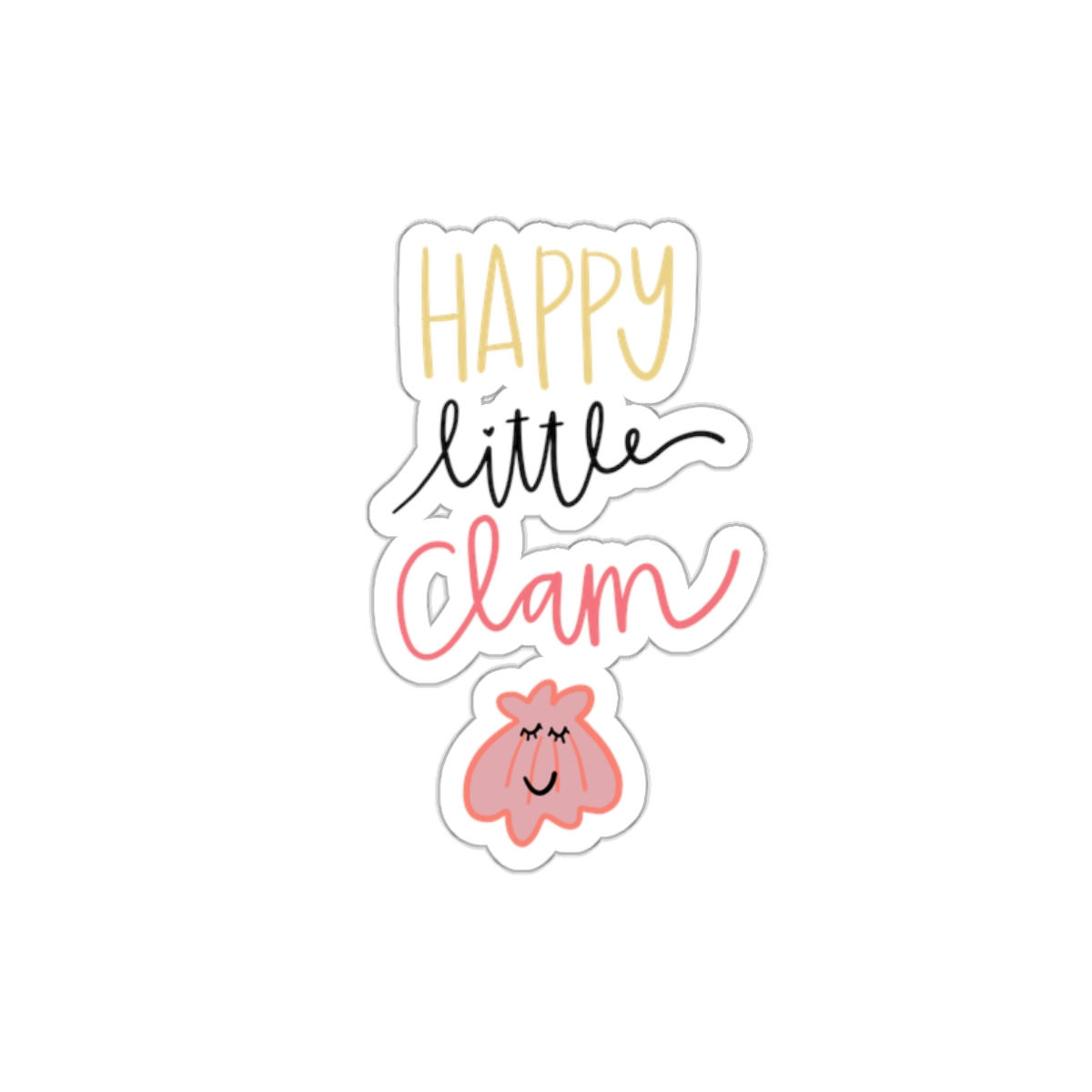Die-Cut Happy Little Clam Stickers