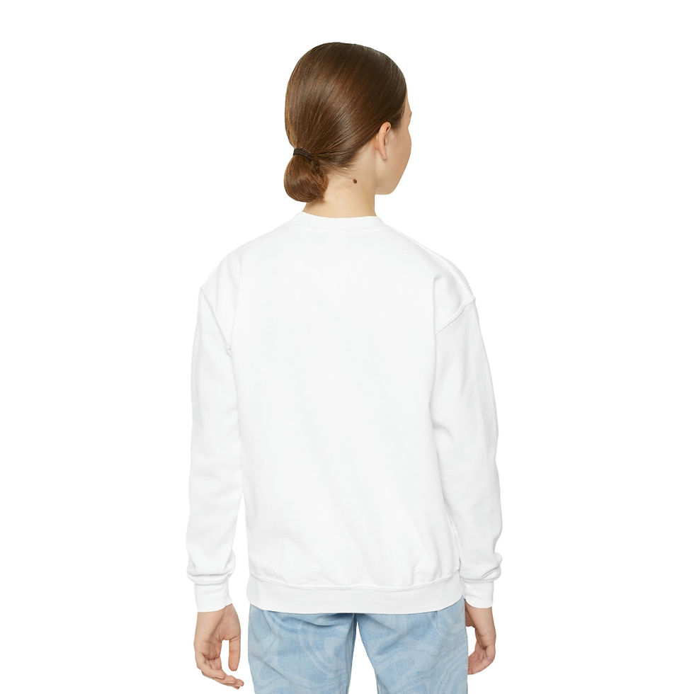 Thumbnail: Youth Pink Flower Crewneck Sweatshirt