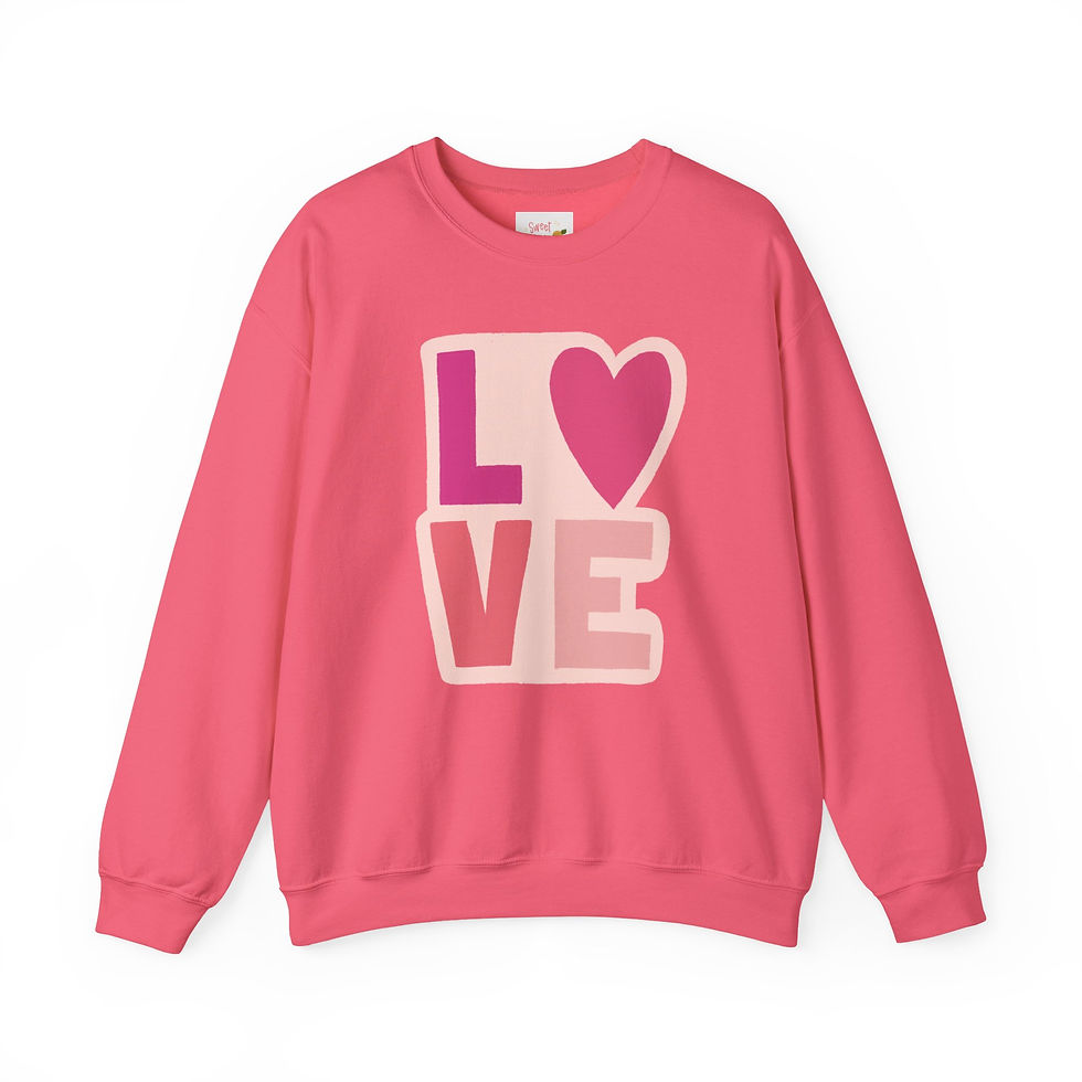 Thumbnail: LOVE Heart Graphic Sweatshirt — Valentine's Day Cozy Crewneck