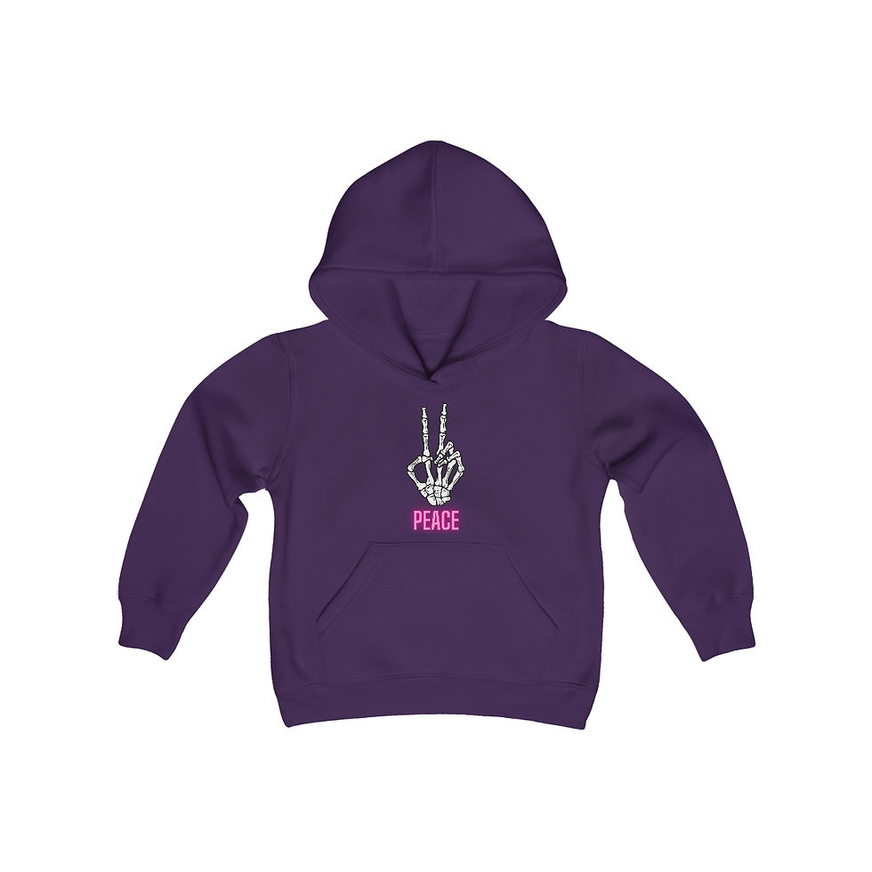 Thumbnail: Youth Peace Out Heavy Blend Hooded Sweatshirt