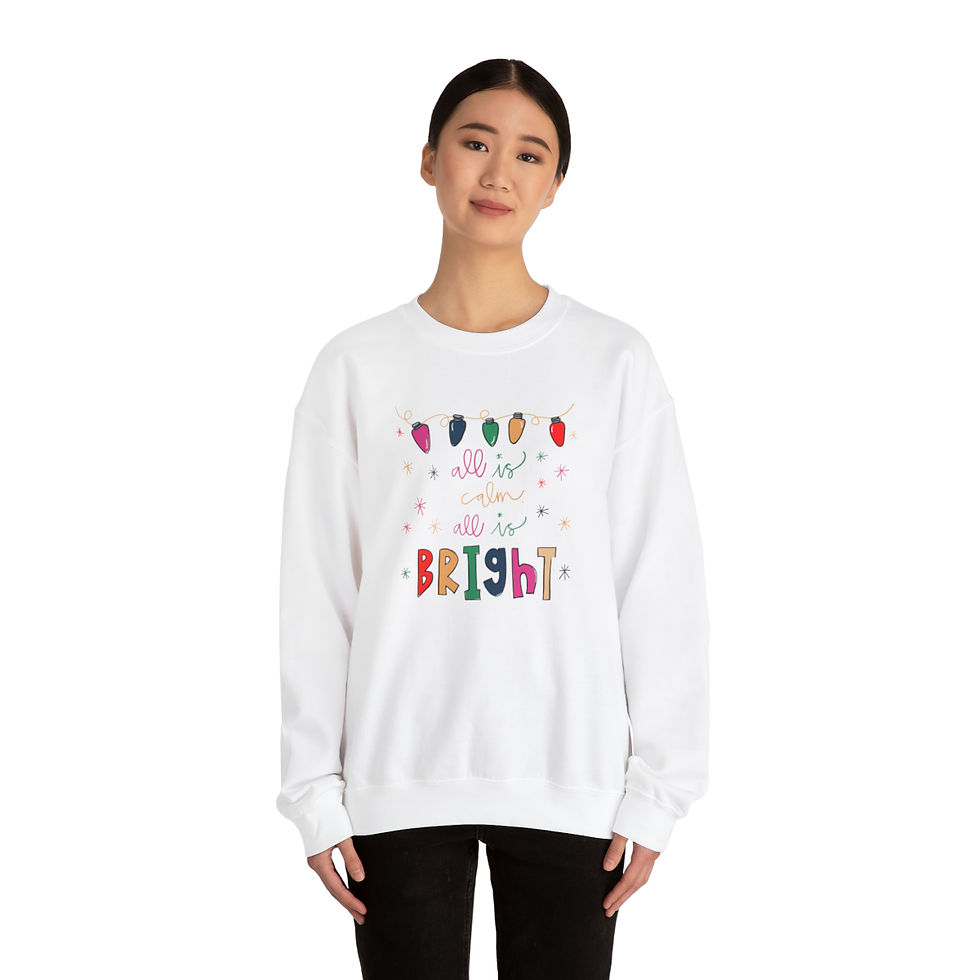 Thumbnail: Unisex All is Calm, All is Bright Heavy Blend™ Crewneck Sweatshirt