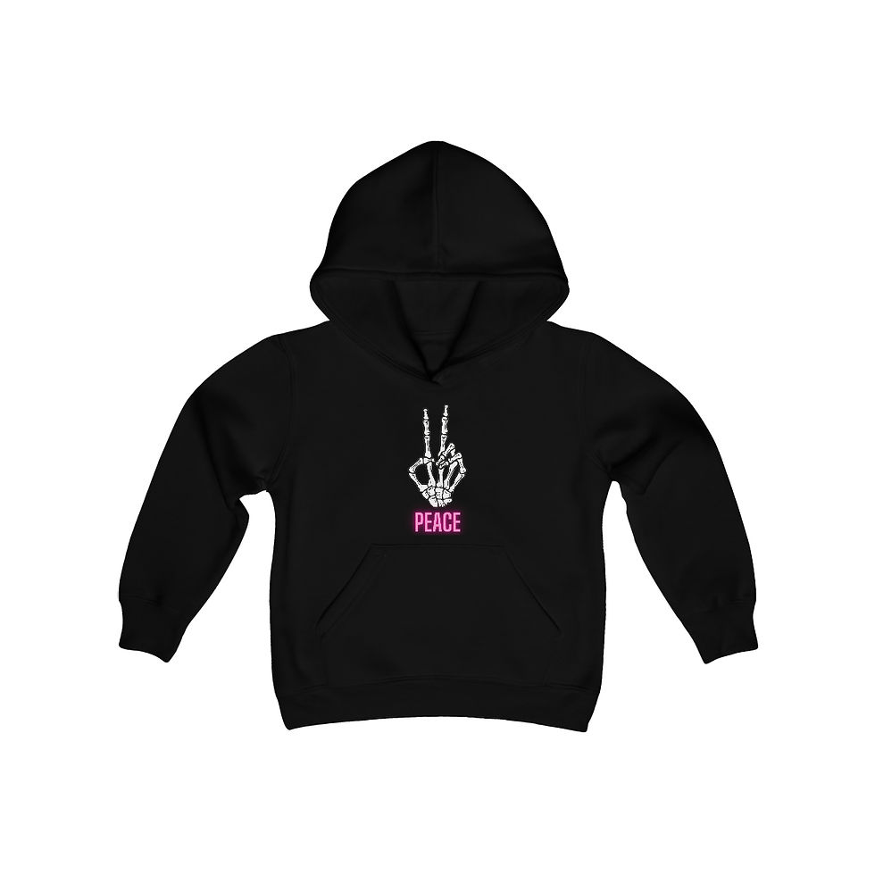 Thumbnail: Youth Peace Out Heavy Blend Hooded Sweatshirt