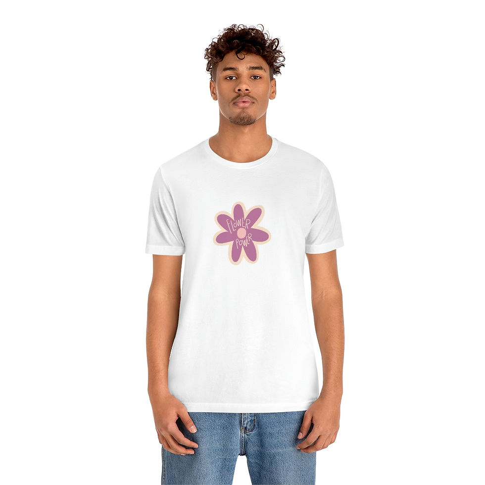 Thumbnail: Unisex Purple Flower Power Jersey Short Sleeve Tee