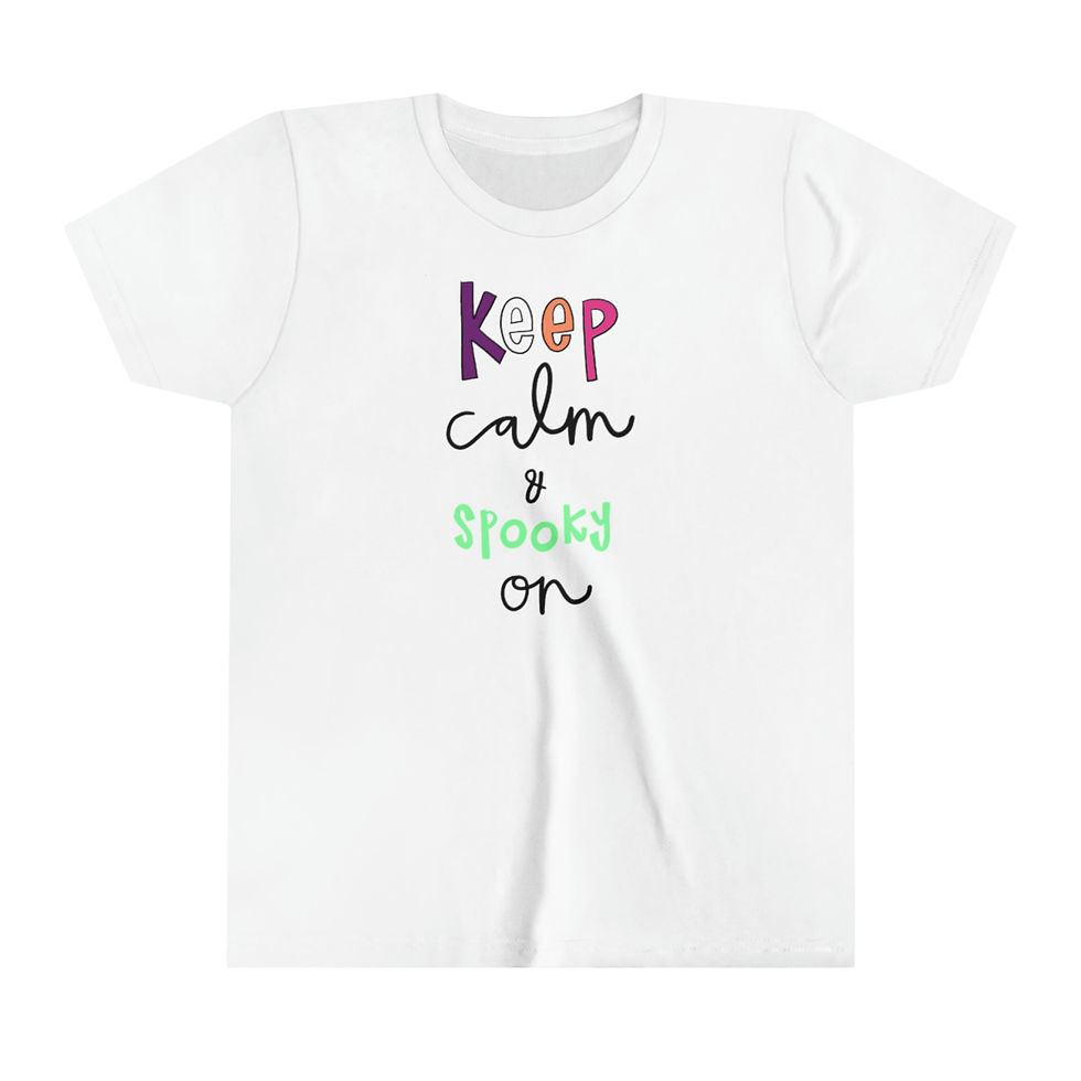 Youth Keep Calm & Spooky On Short Sleeve Tee