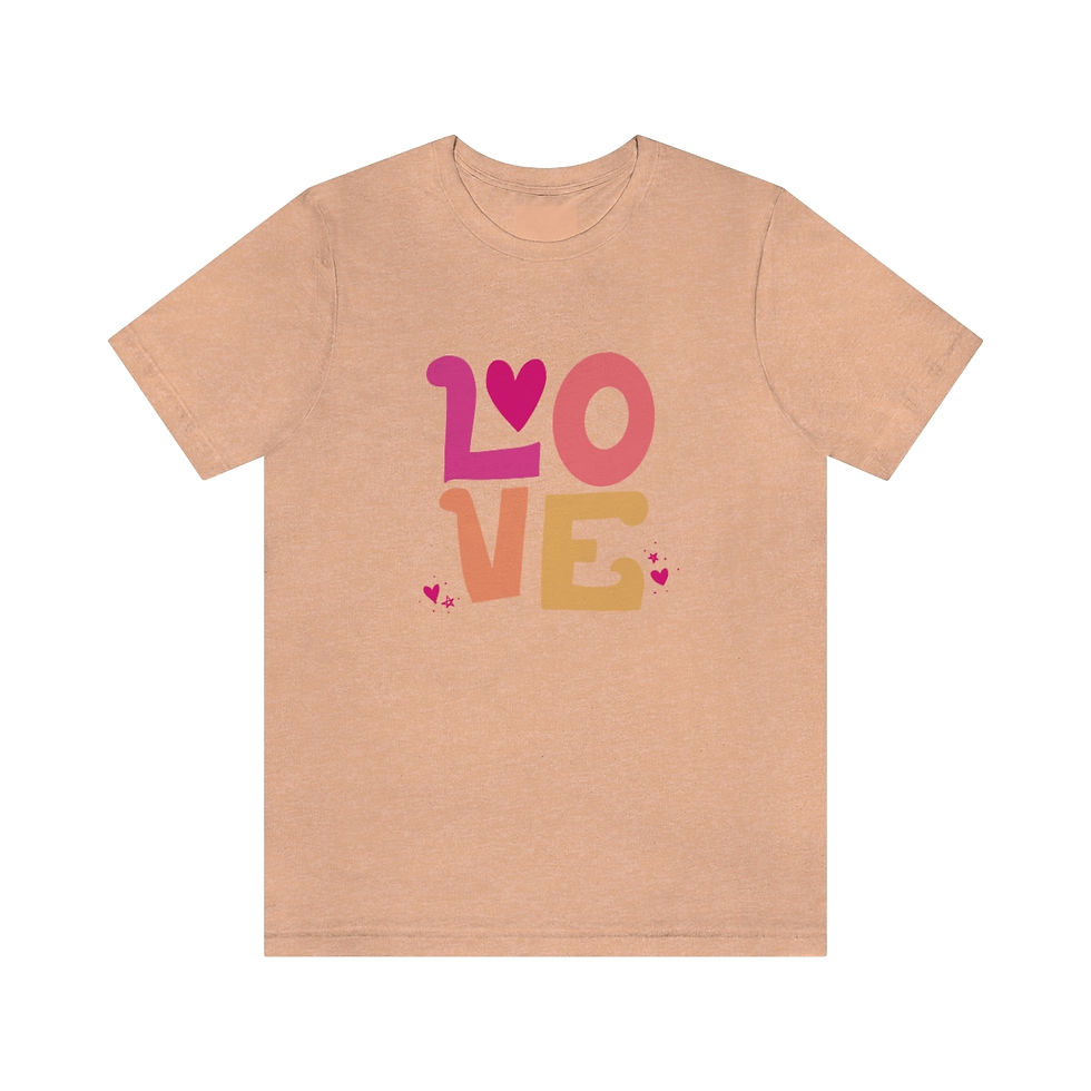 Thumbnail: Unisex Large Love Jersey Short Sleeve Tee