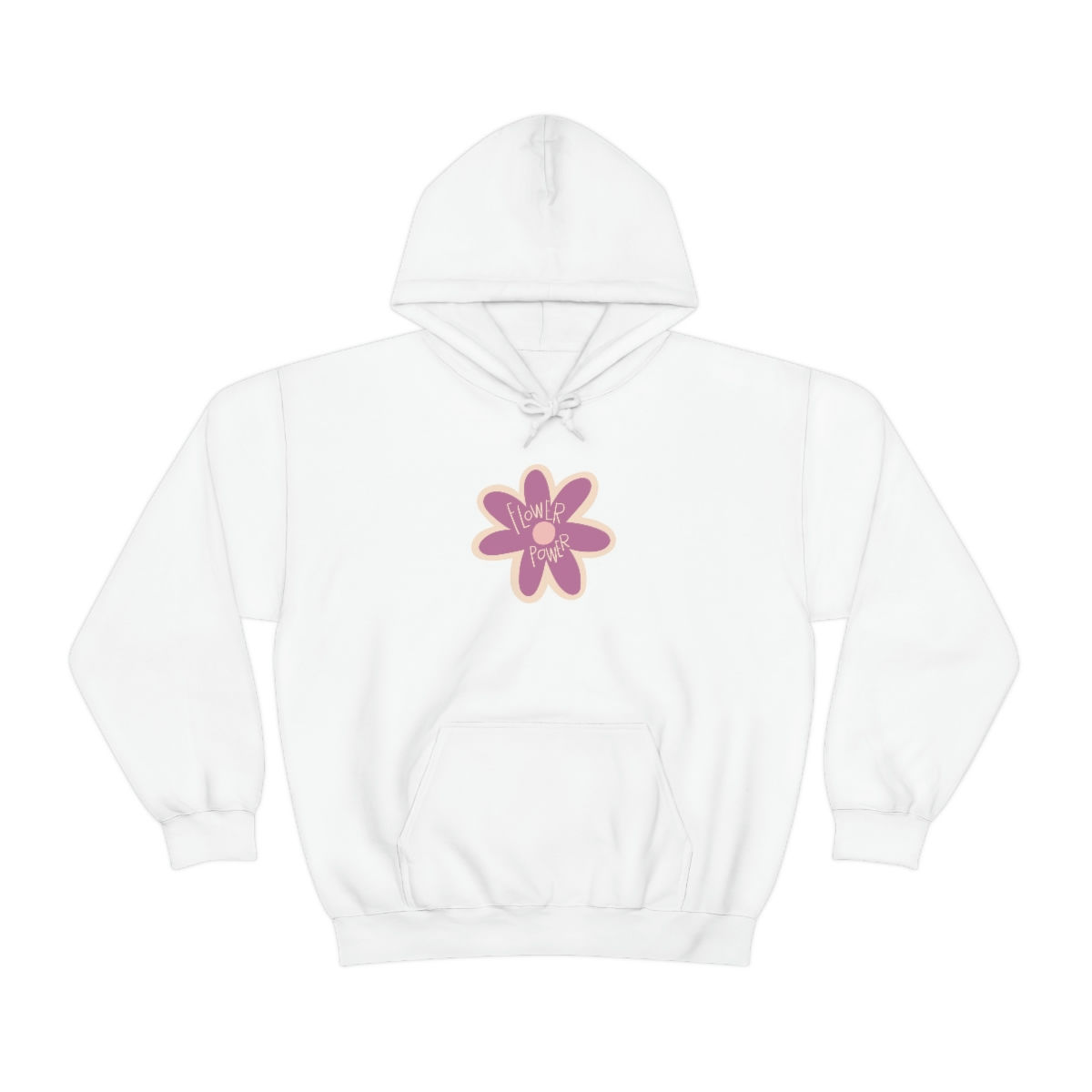 Unisex Purple Flower Power Heavy Blend™ Hooded Sweatshirt