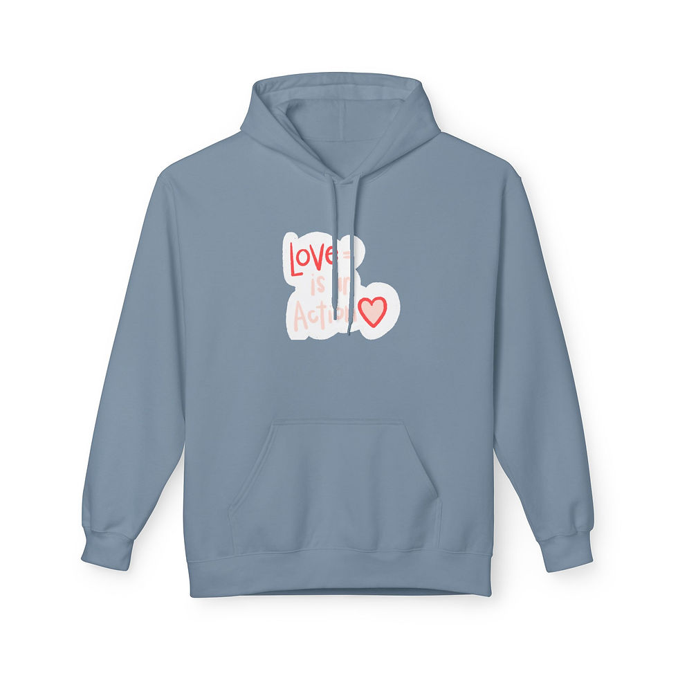 Thumbnail: Love Is An Action Hoodie — Retro Heart Graphic Valentine Sweatshirt