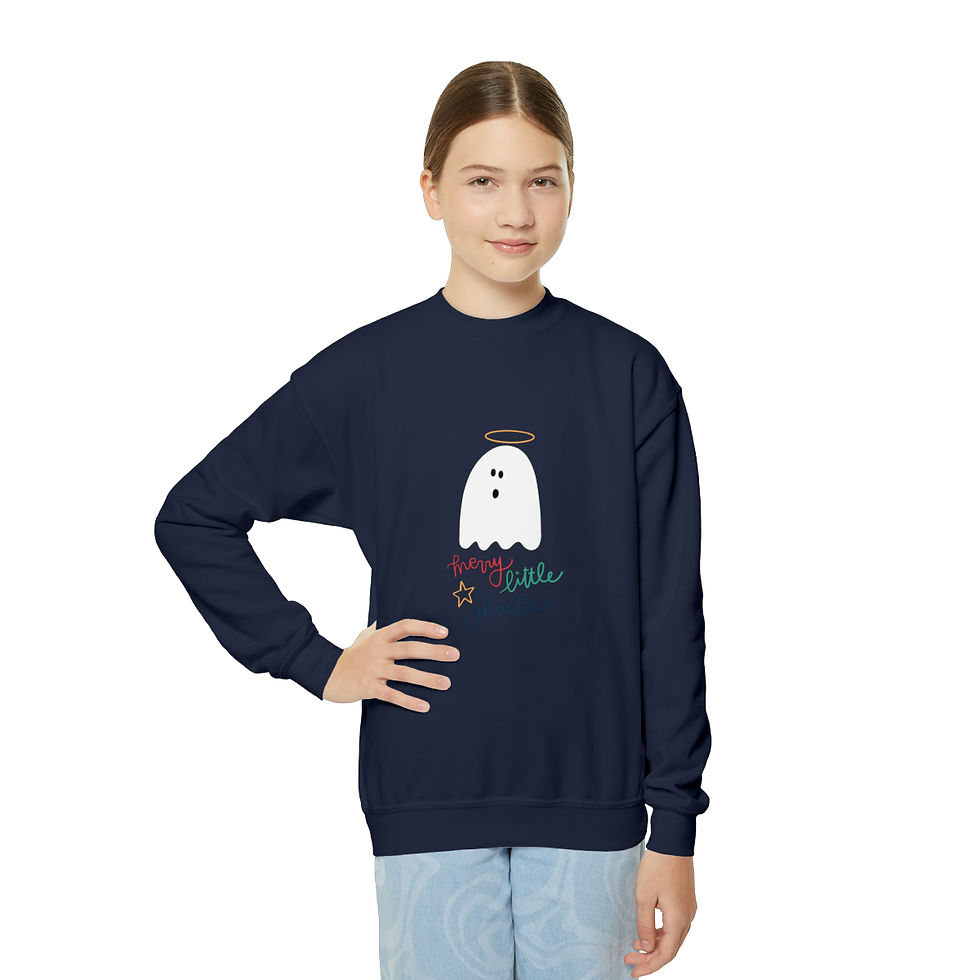 Thumbnail: Youth Merry Little Ghostie Crewneck Sweatshirt