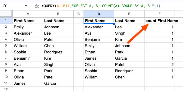 QUERY function in Google sheets to remove duplicate rows without the LABEL parameter..