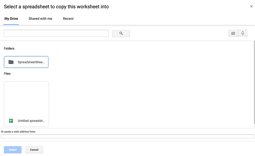 Copy to Existing Spreadsheet