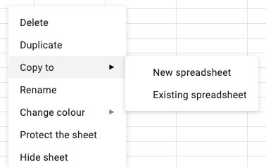 Copy To New or Existing Spreadsheet