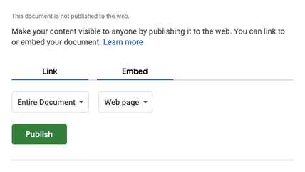 Publish to the Web