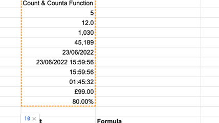 COUNT and COUNTA Functions