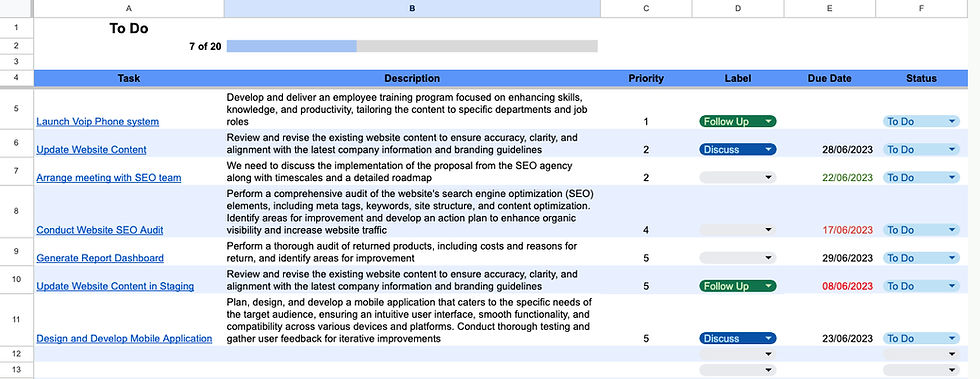 Thumbnail: Basic Task Management Template