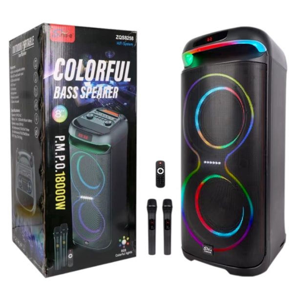 Μικρογραφία: Φορητό ηχείο subwoofer με 2 μικρόφωνα Karaoke – ZQS