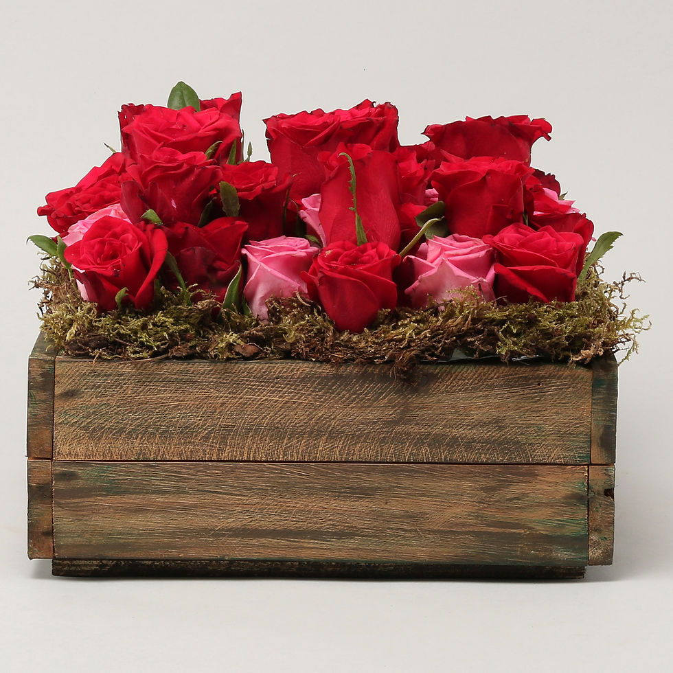 Thumbnail: 30 Roses In Wooden Tray
