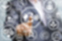Business Execution Implementation Process concept. Man presses light bulb gears circular a